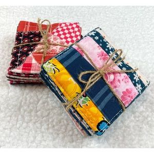 SALLY SAW • Handmade Fabric Patchwork Coaster Sets